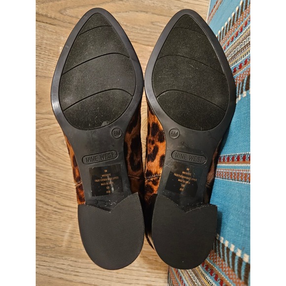 Nine West Leopard Chelsea Mid Heel Pull On Bootie Size 6 M Boots - Picture 5 of 8